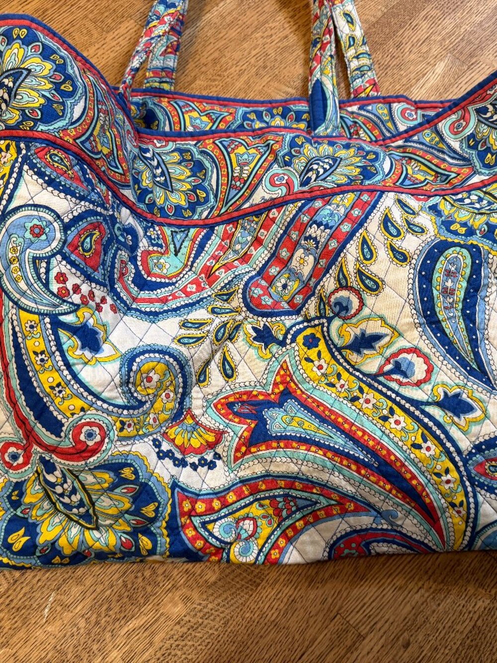Vera Bradley Marina Paisley Multi Color Large Shoulderbag Tote Quilted Purse